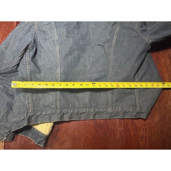 Sears Jean Jacket Men Small Sherpa Lined Jean Barn Jacket Denim Blue - Picture 8 of 9